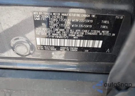 2019 Toyota Rav4 Limited z USA, uszkodzony, nr VIN 2T3Y1RFV9KW001573